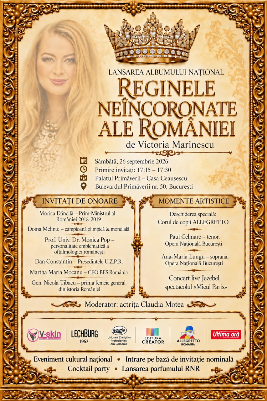 Lansarea albumului național „Reginele Neîncoronate ale României”, de Victoria Marinescu
